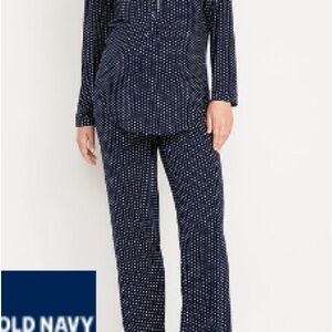 Old Navy Maternity Navy Blue Polka Dot Pajama Set